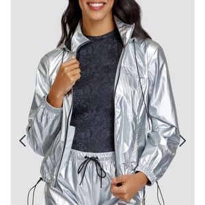 TAIL water resistant hooded jacket in silver